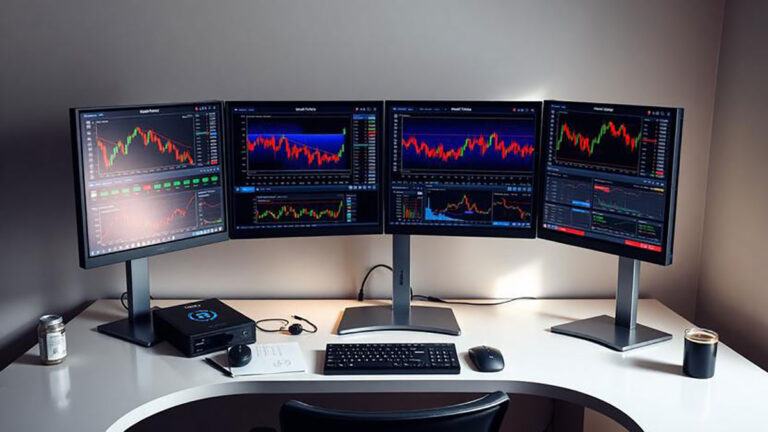 Rekomendasi-PC-Trading-4-Monitor-Setup-Profesional-Modal-Minimal
